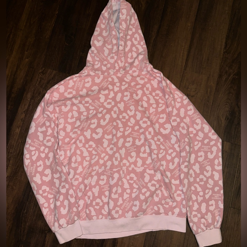Pink Leopard Assholes Live Forever Hoodie